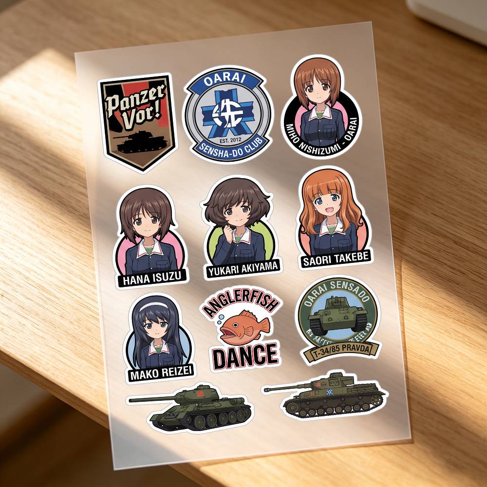 Laptop Accessories Kids - Anime Girls Und Panzer Motorcycle Stickers