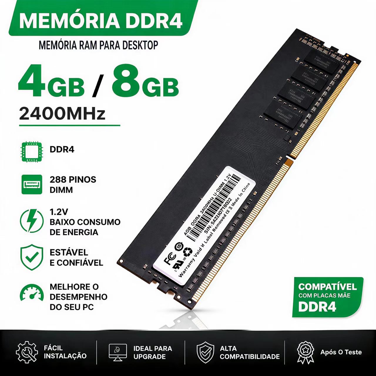 Memory Ram Upgrade - DDR4 RAM 4GB 8GB 2400MHz Desktop