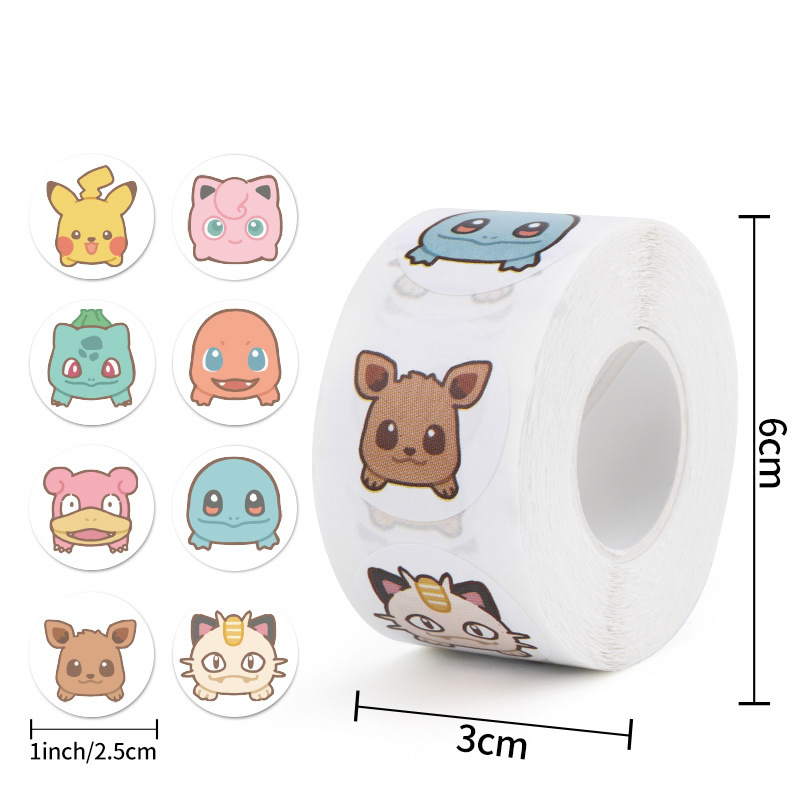 500pcs Roll Cartoon Pokemon St - огляд і ціна Laptop Accessories Kids