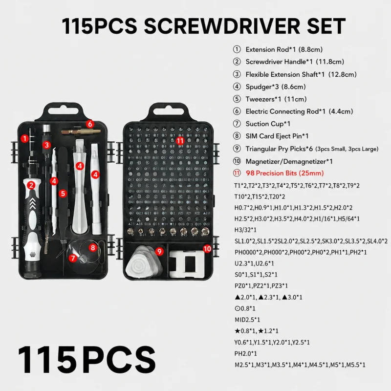 Portable 115in1 Magnetic Screw - огляд і ціна Laptop Repair Accessories